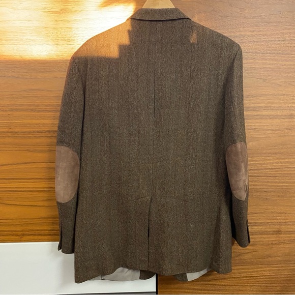 OSCAR DE LA RENTA - BROWN BLAZER - ELBOW PATCHES - Picture 7 of 15